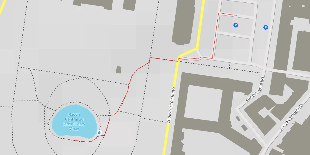 Map of the trail for Bassin Central du Jardin Henry Vinay