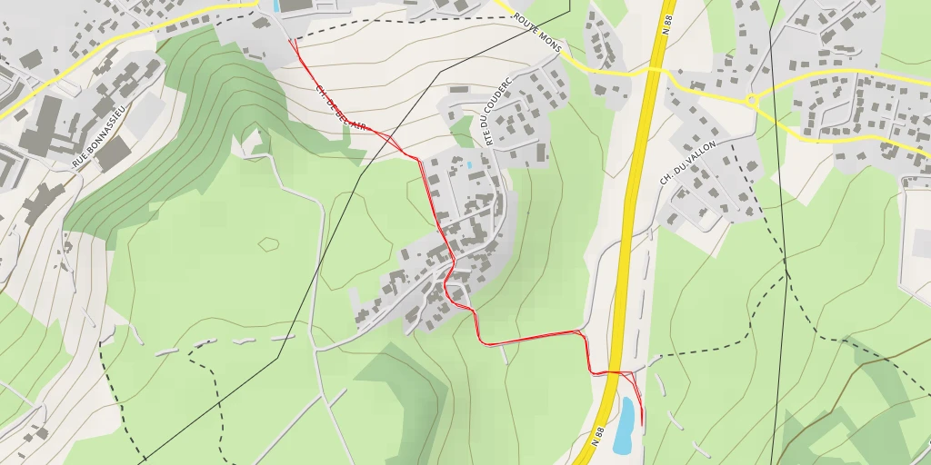 Map of the trail for N 88 - N 88