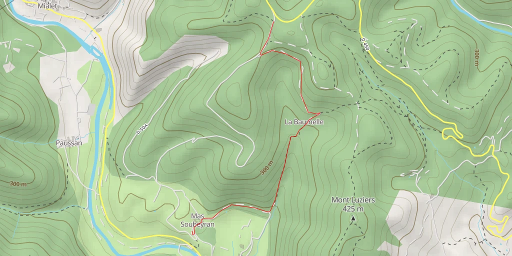 Carte de l'itinéraire :  Route des Puechs