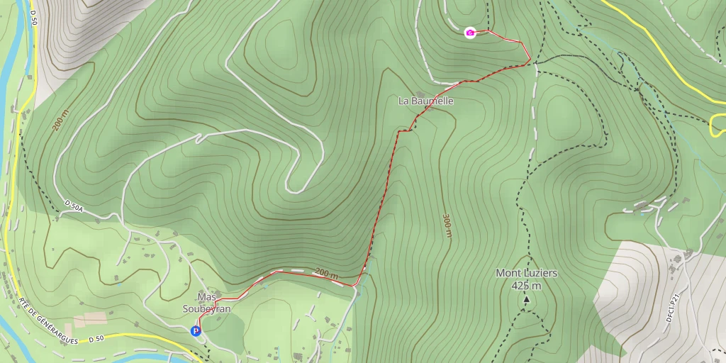 Carte de l'itinéraire :  Route des Puechs