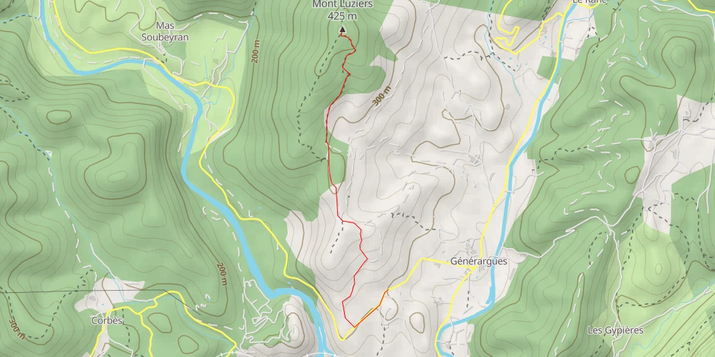 Carte de l'itinéraire :  Mont Luziers