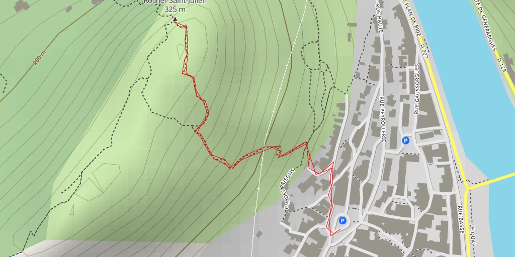 Carte de l'itinéraire :  Chemin de la Corgne