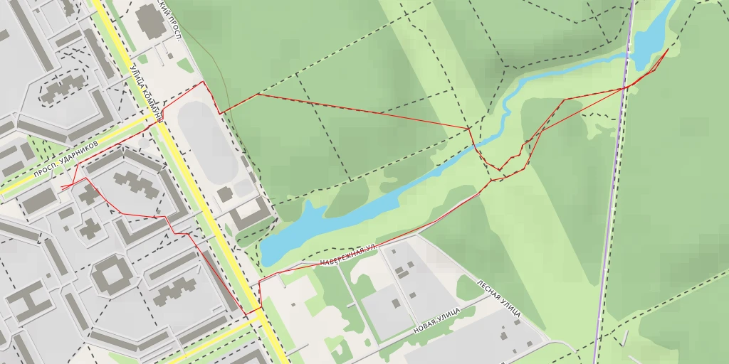 Map of the trail for Лесопарковая улица - Санкт-Петербург