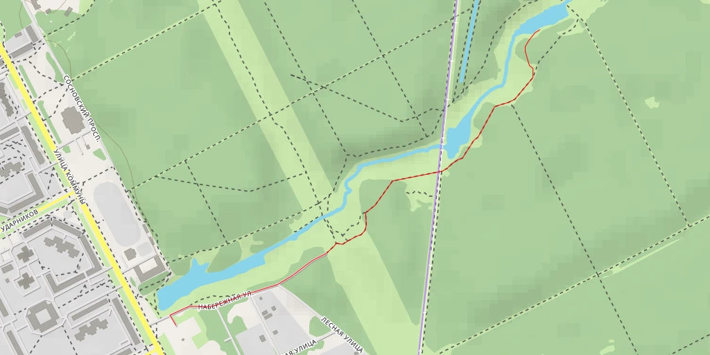 Map of the trail for Лесопарковая улица - Санкт-Петербург