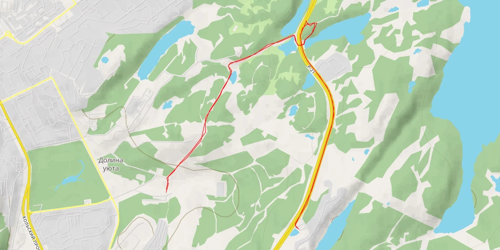 Map of the trail for Северное - улица Огни Мурманска - Мурманск