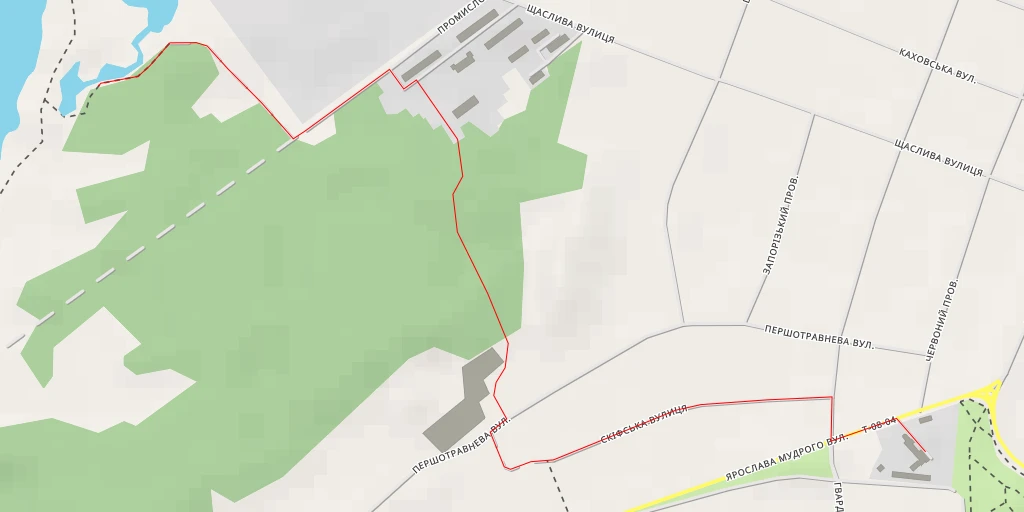 Map of the trail for Промислова вулиця