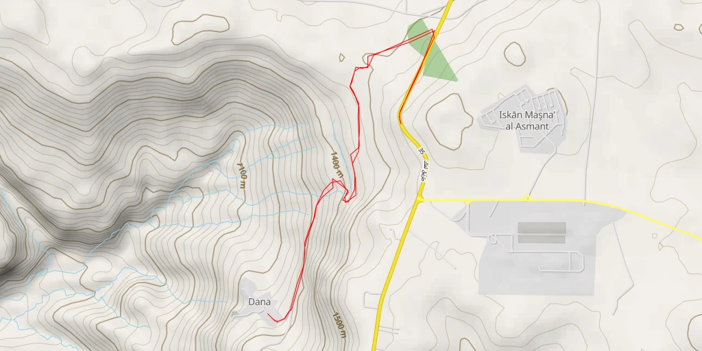 Carte de l'itinéraire :  Dana Reserve Viewpoint - طريق الملك