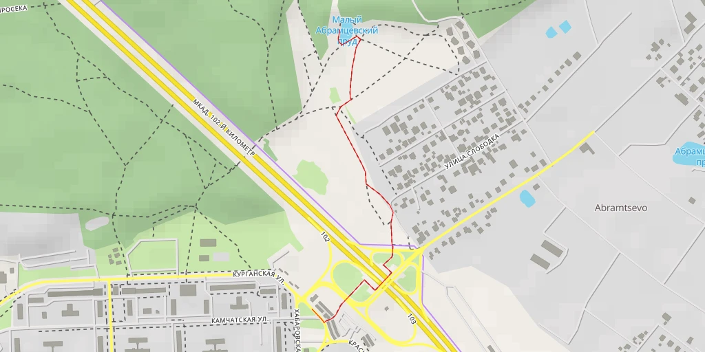 Map of the trail for Малый Абрамцевский пруд