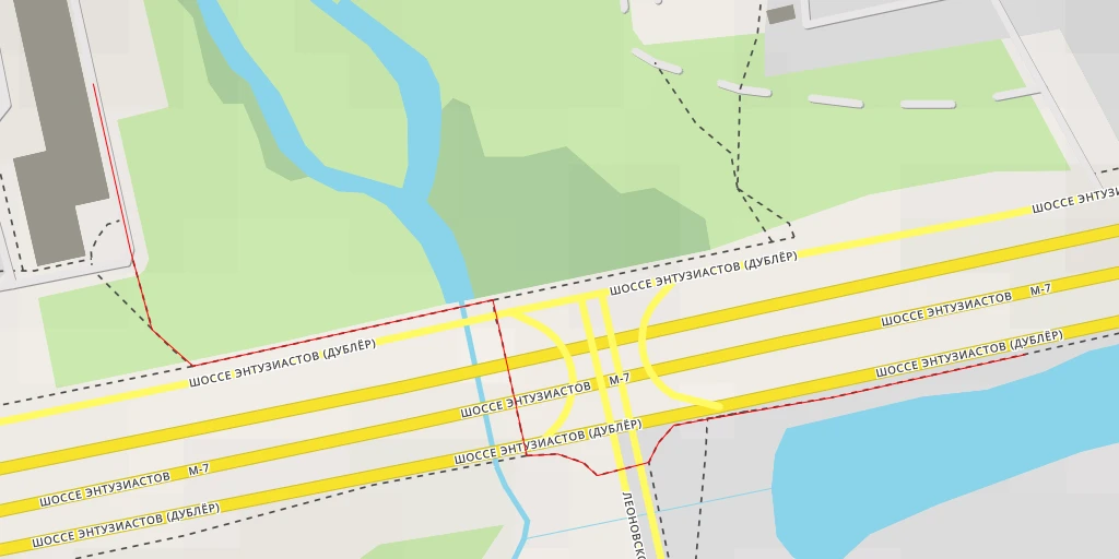 Map of the trail for шоссе Энтузиастов (дублёр) - шоссе Энтузиастов (дублёр) - Балашиха