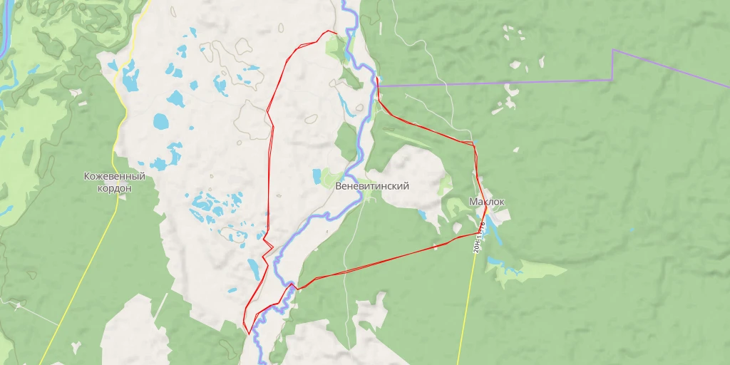 Map of the trail for поляна "Рамонского родника" - Берёзовая улица