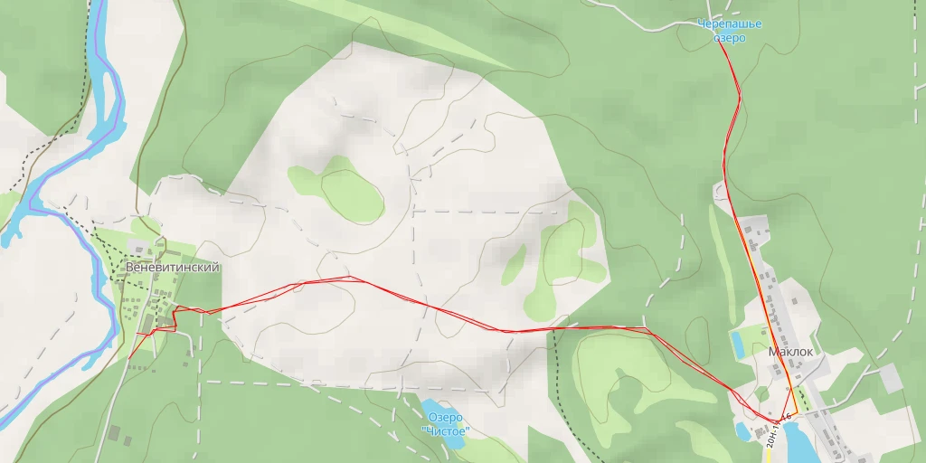 Map of the trail for Черепашье озеро