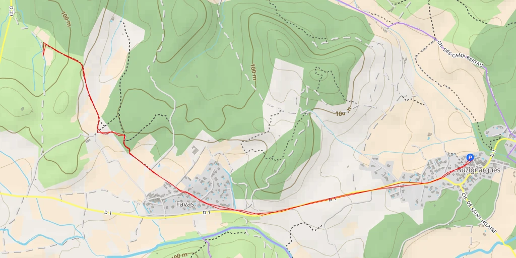 Carte de l'itinéraire :  Route de Benovie - Route de Benovie