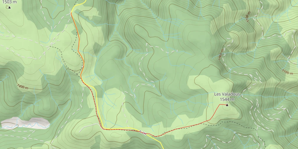 Map of the trail for Les Valadous