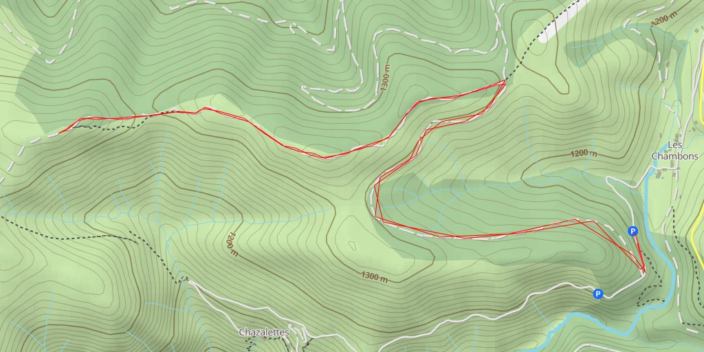 Map of the trail for Chemin de Pranlas au Grand-Bois - Chemin de Pranlas au Grand-Bois