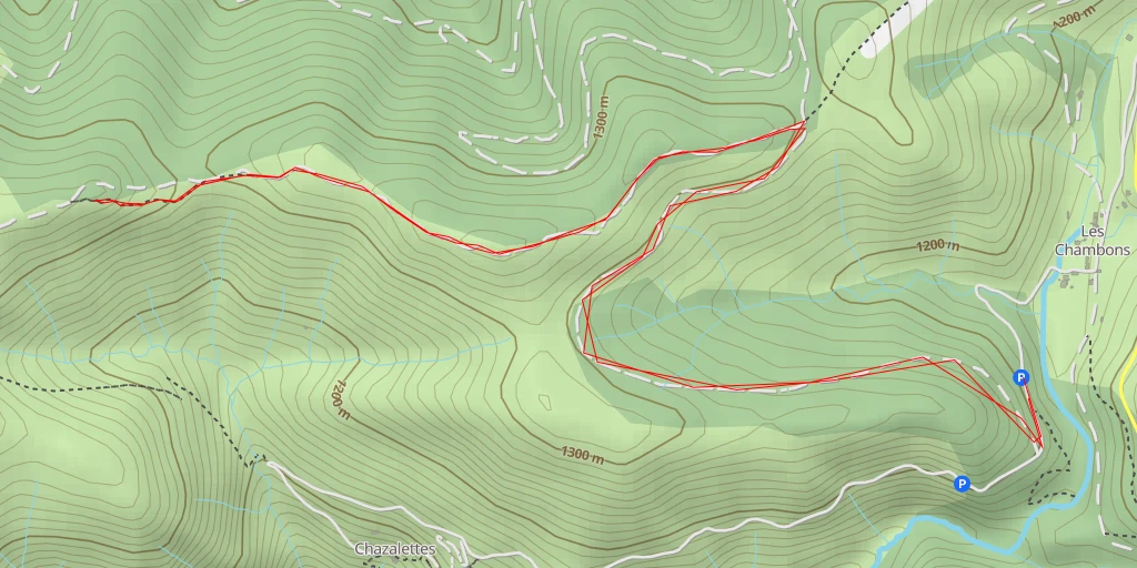 Map of the trail for Chemin de Pranlas au Grand-Bois - Chemin de Pranlas au Grand-Bois