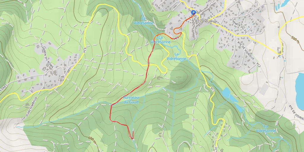 Map of the trail for Chemin de la Bruyère Haute - Chemin de la Bruyère Haute