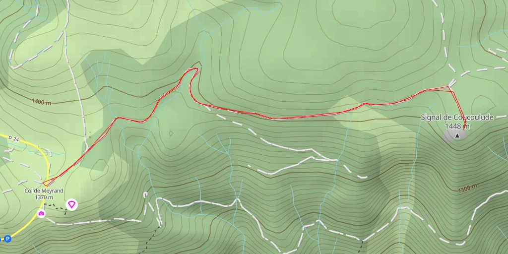 Map of the trail for Signal de Coucoulude