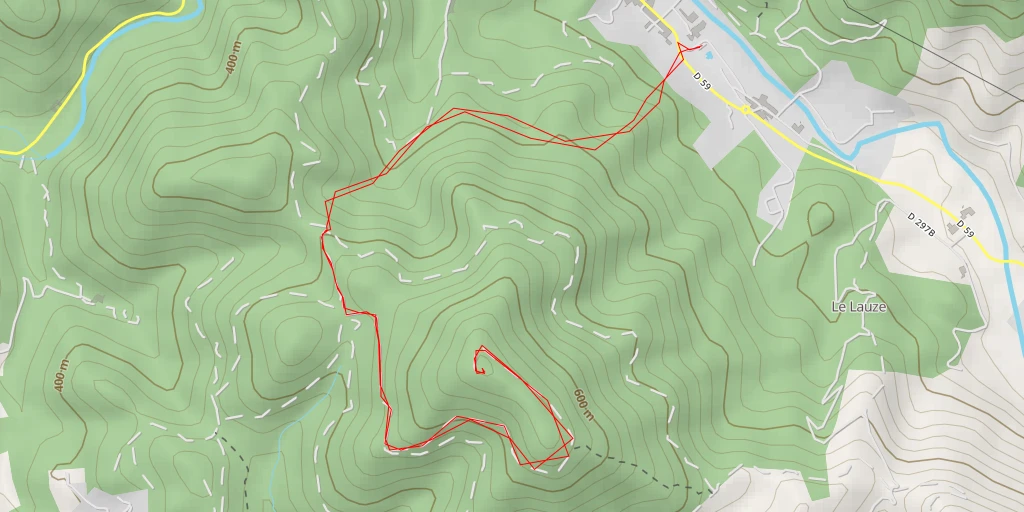 Map of the trail for Montagne du Rouvergue