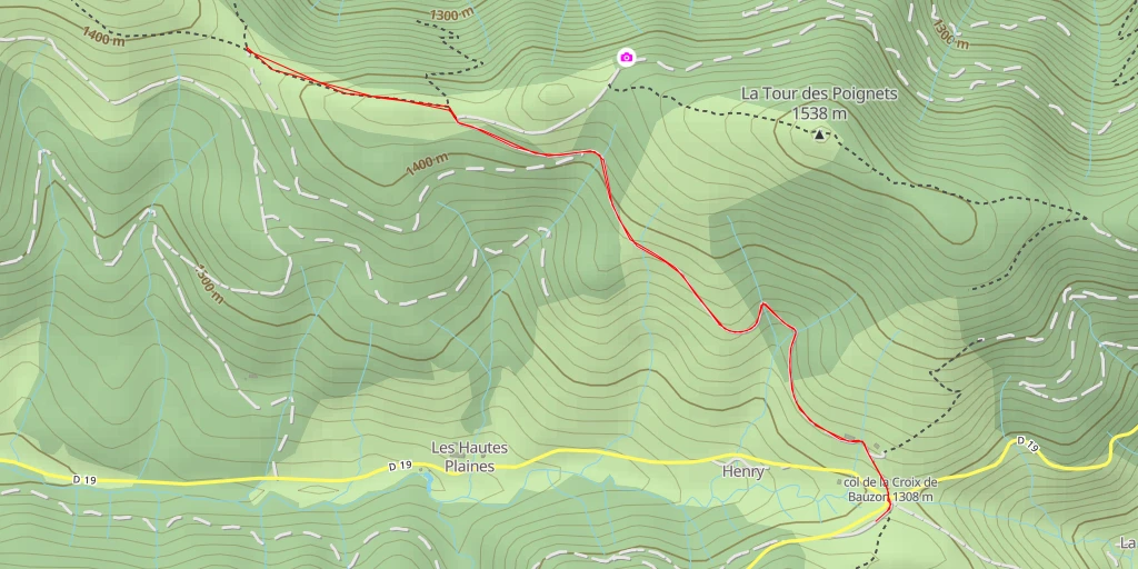 Map of the trail for Route du Bez