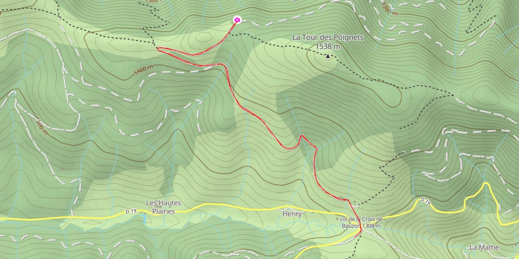 Map of the trail for Piste Forestière