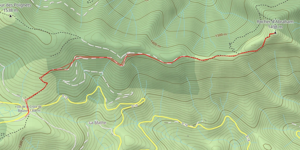 Carte de l'itinéraire :  Rocher d'Abraham