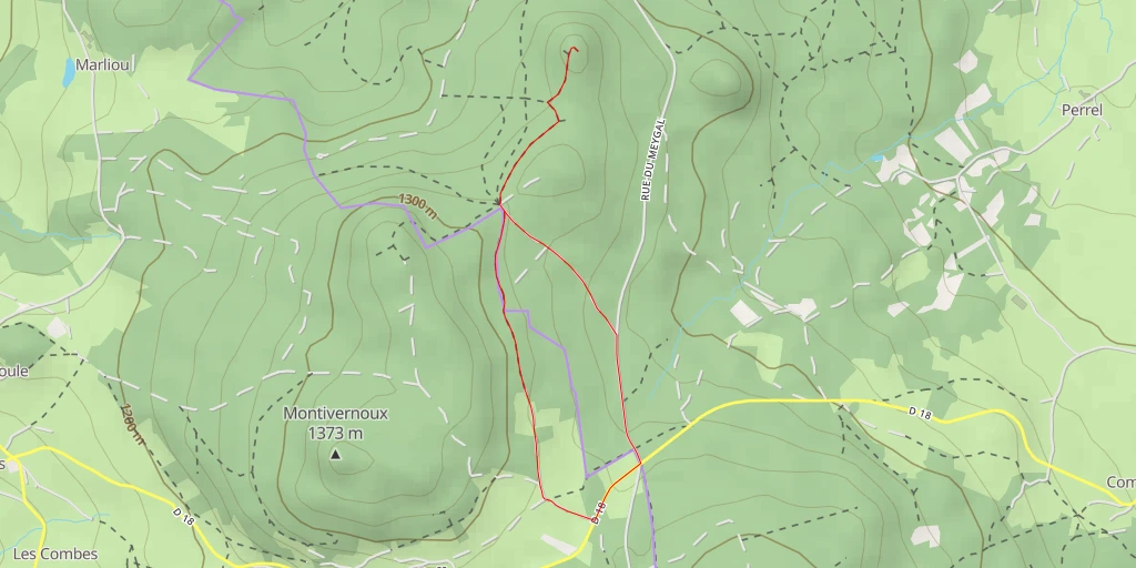 Map of the trail for Rue du Meygal - Rue du Meygal