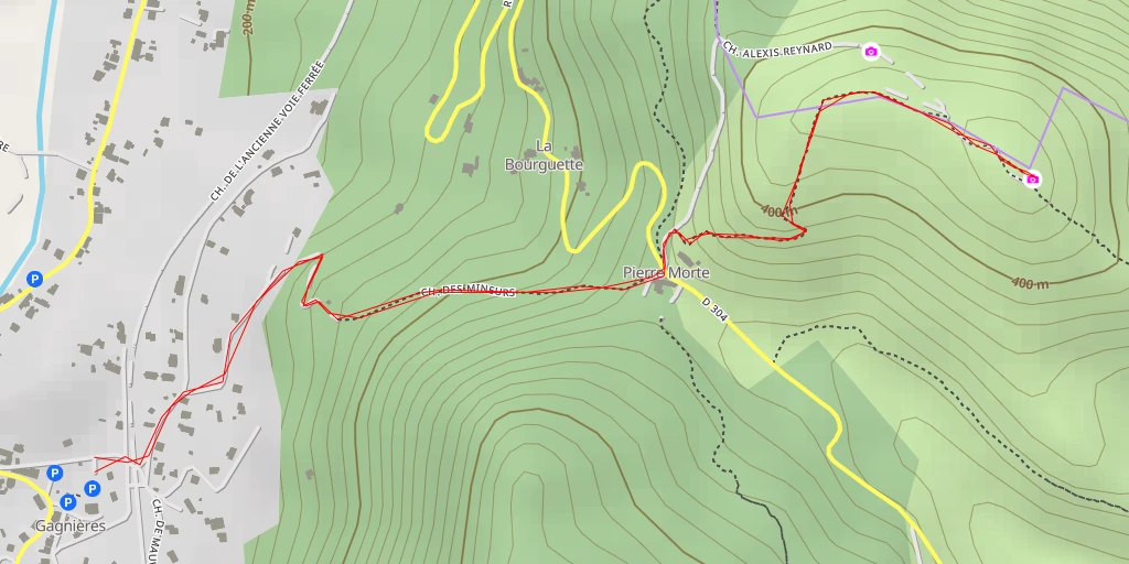 Map of the trail for Chapelle Saint-Sébastien - Saint-Paul-le-Jeune