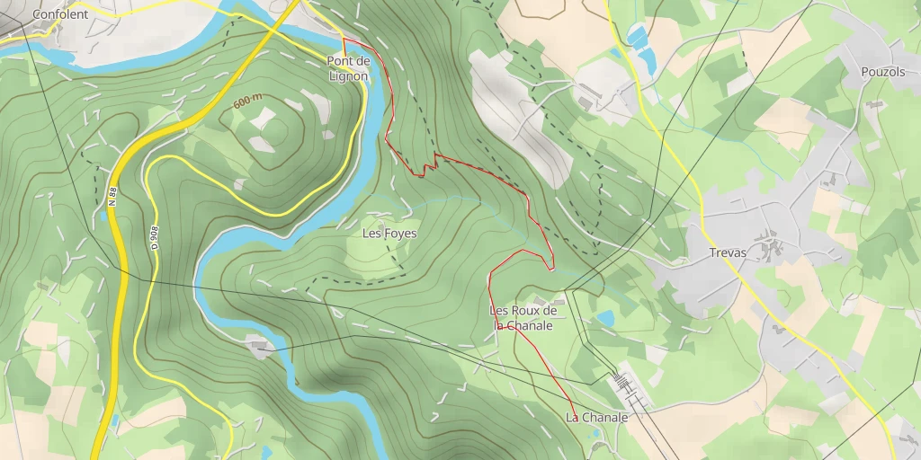 Map of the trail for Chemin du Four