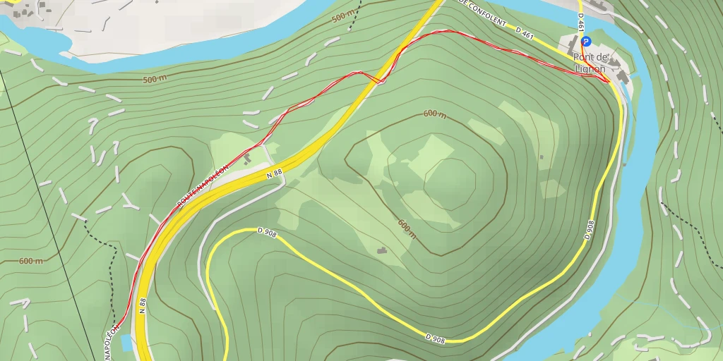 Map of the trail for N 88 - N 88