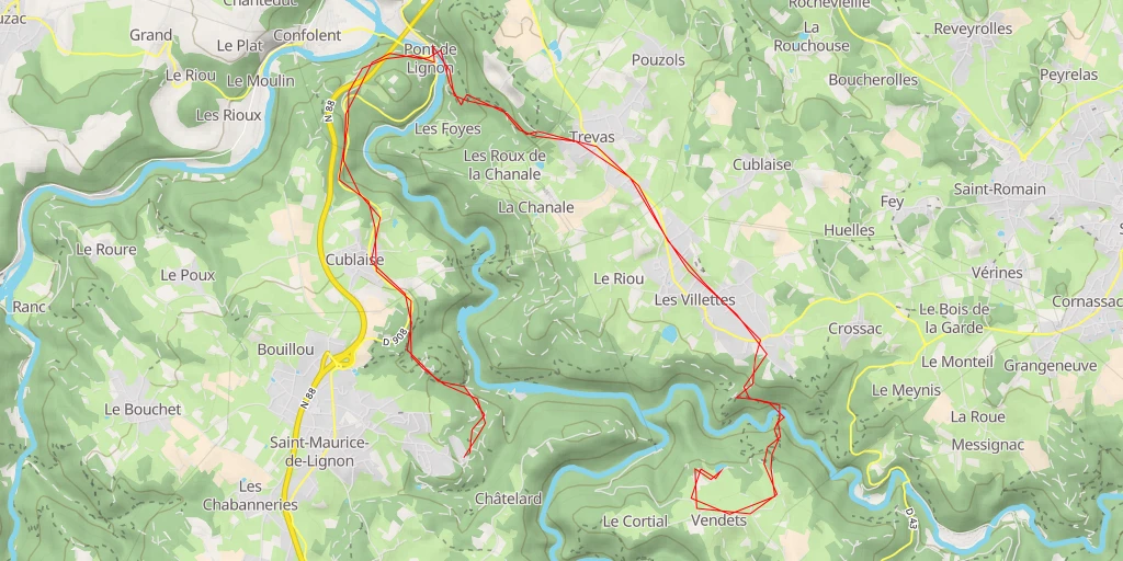 Map of the trail for Rue du Garnassou - Rue du Garnassou