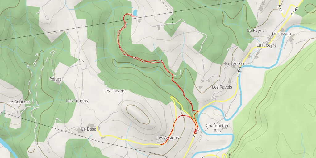 Map of the trail for Route de Theraube - Route de Theraube