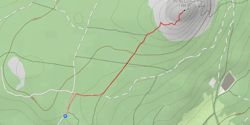 Map of the trail for Pic du Lizieux