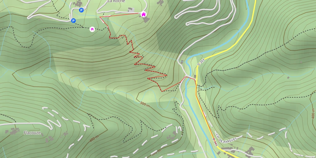 Map of the trail for Route de la Roche