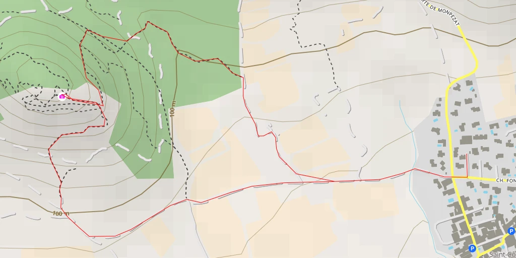 Carte de l'itinéraire :  Chemin Communal de Caoune