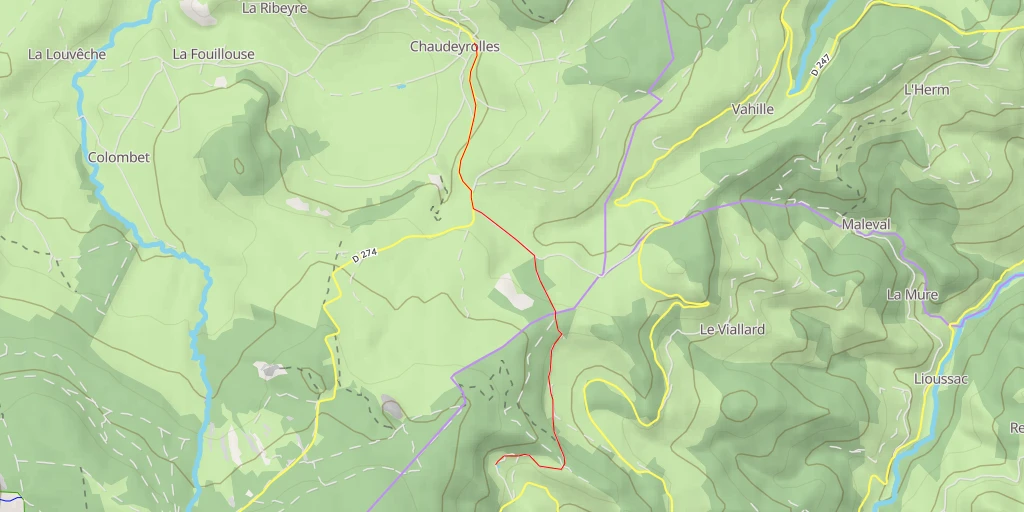 Map of the trail for Ferme de Médille - Route du Pied du Mézenc