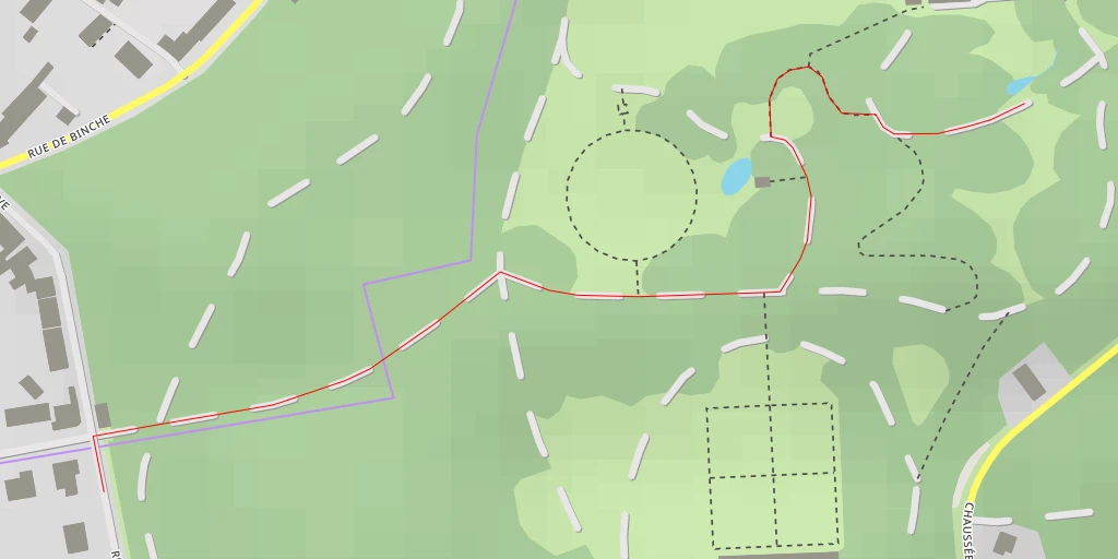 Map of the trail for Grand Bouddha (Daibutsu) - Chaussée de Mariemont