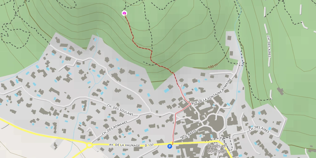 Carte de l'itinéraire :  Chemin de l'Oppidum