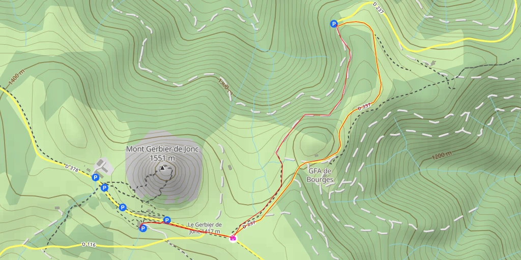 Map of the trail for Sentier des Sources