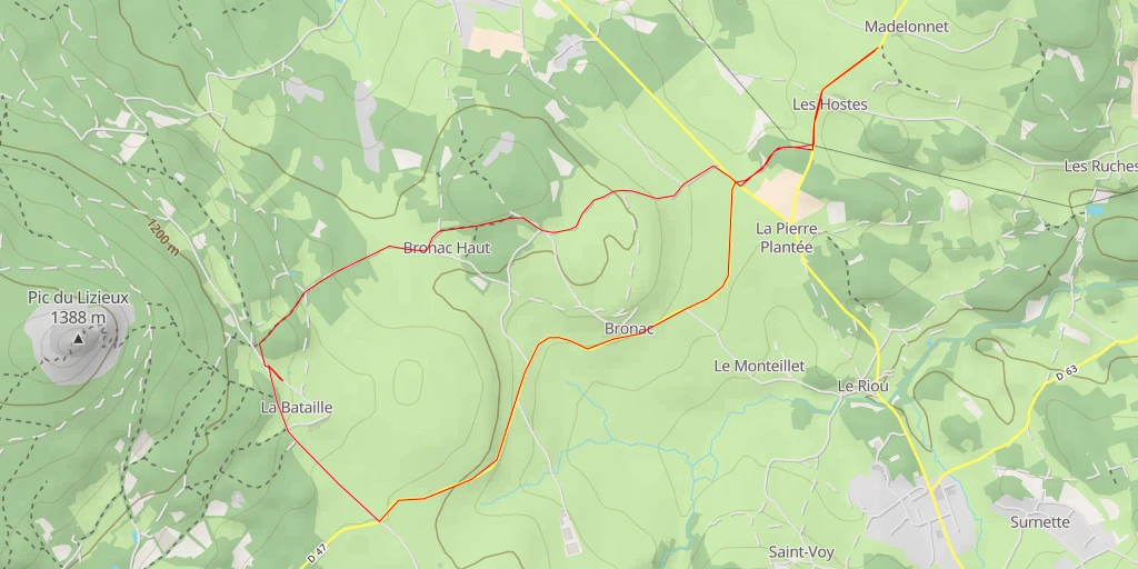 Map of the trail for Route du Hameau de la Bataille