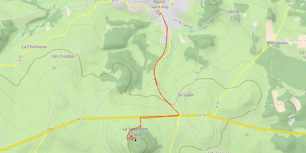 Map of the trail for Le Volamont