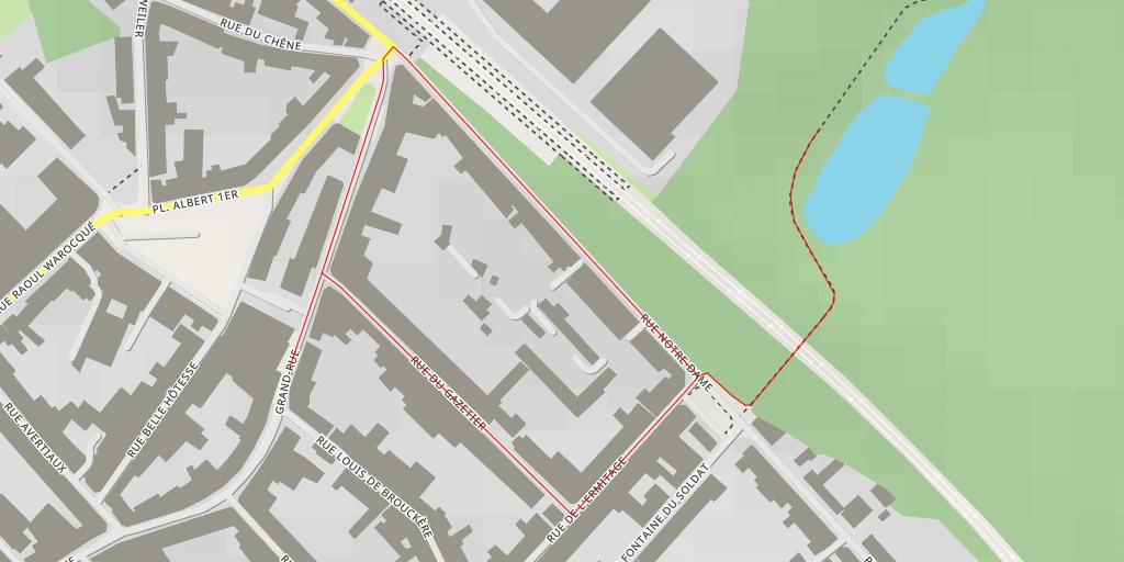 Map of the trail for Salle Lucien Walravens - Rue Notre-Dame