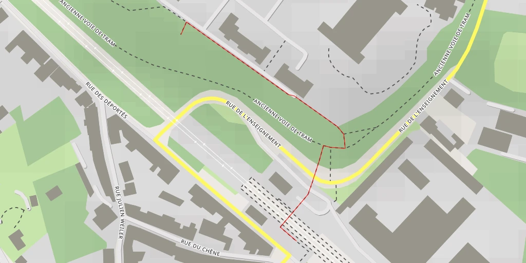 Carte de l'itinéraire :  Ligne de tramway 80