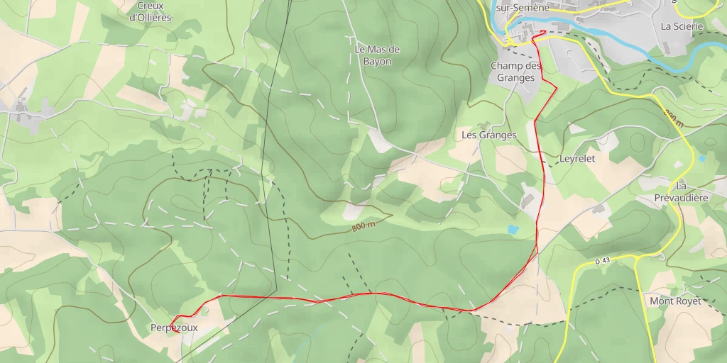 Carte de l'itinéraire :  Route de Perpezoux - Route de Perpezoux