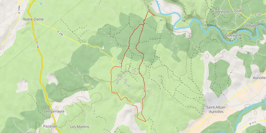 Carte de l'itinéraire :  Camping les Platanes - Rosières