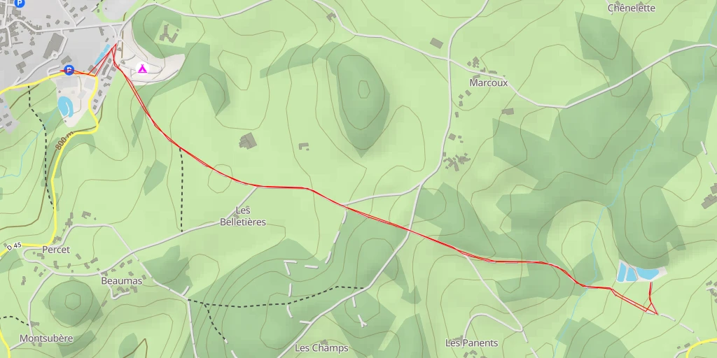 Carte de l'itinéraire :  Station d'épuration - Route de Cellières