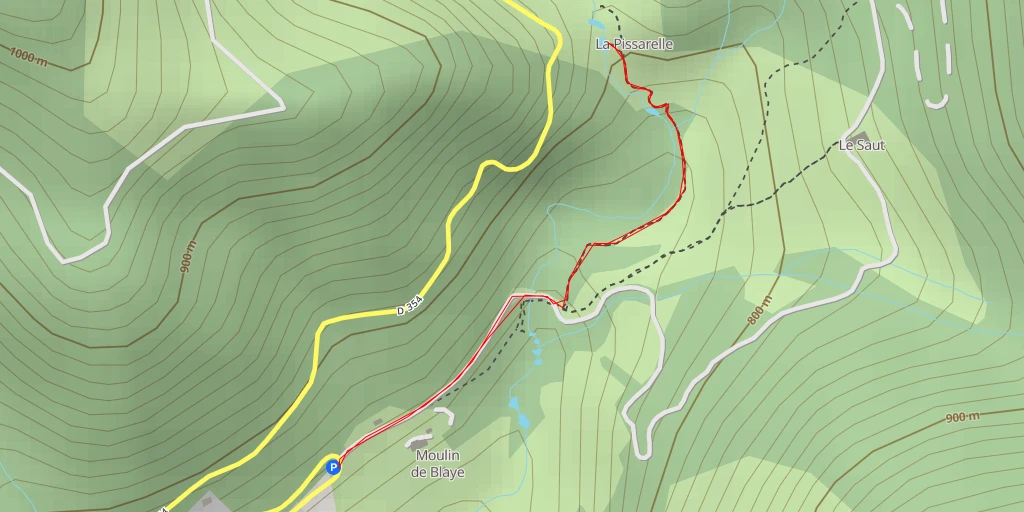 Map of the trail for La Pissarelle - D 354