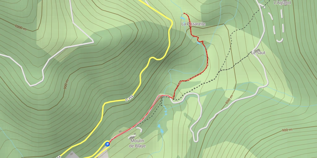 Map of the trail for La Pissarelle - D 354