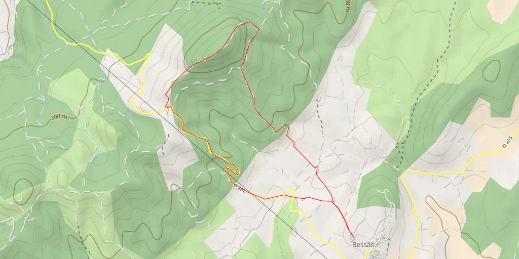 Map of the trail for Sous le Puy Lacher - Bessas