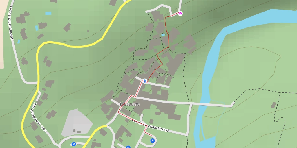Map of the trail for La statue du carrier - Labeaume