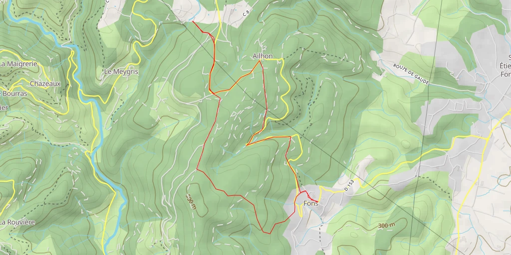Carte de l'itinéraire :  Chemin de Bersac à Daus - Chemin de Bersac à Daus